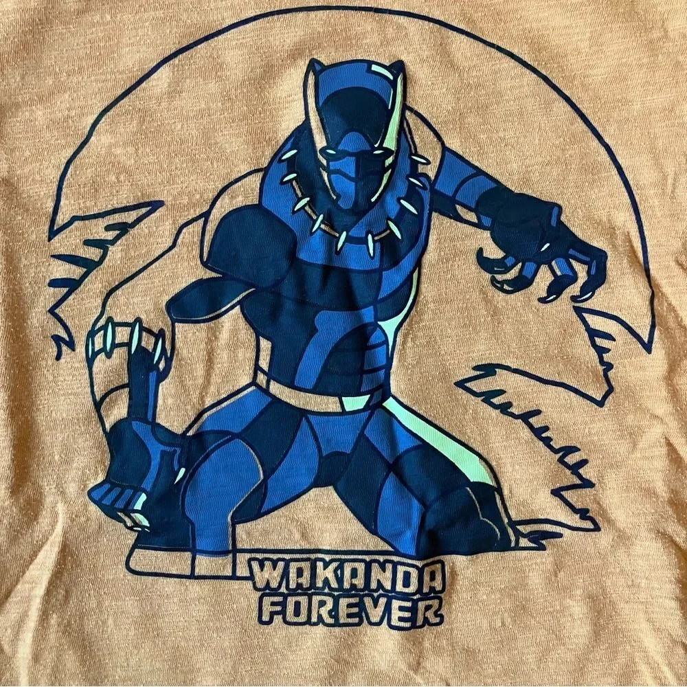 Gap Kids Orange Marvel Black Panther Wakanda T-Shirt Tee MCU Superhero XL 12